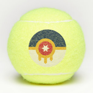 Penn tennis ball with flag of Tulsa, Oklahoma