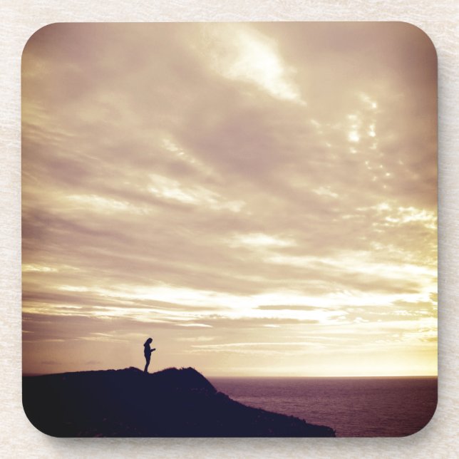 Pennard cliffs at sunset, Gower, Swansea Coaster (Front)