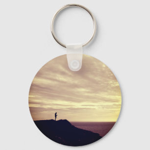 Pennard cliffs at sunset, Gower, Swansea Keychain