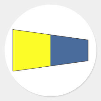 Pennat Flag Number 5 Classic Round Sticker