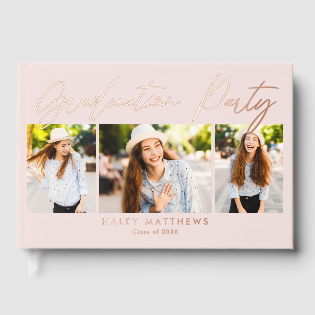 Penned Party Foil Photo Graduation Livre d'invités (Recto)
