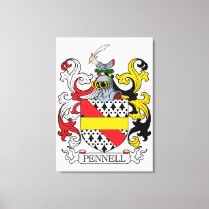 Pennell Family Crest Canvas Print