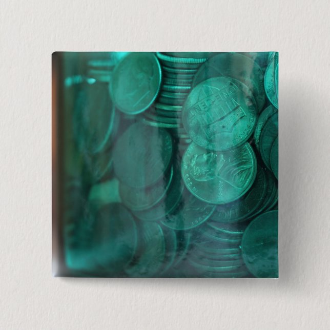 Pennies 2 Inch Square Button (Front)