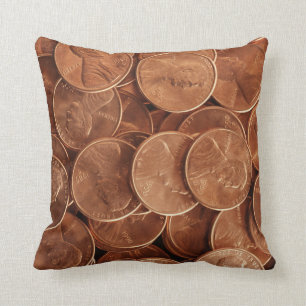 Pennies Pattern Throw Pillow