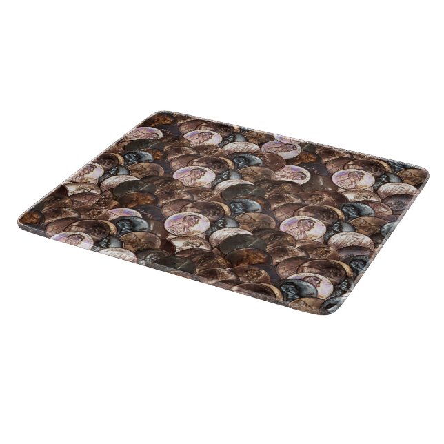 Pennies Spread Background Cutting Board (Corner)