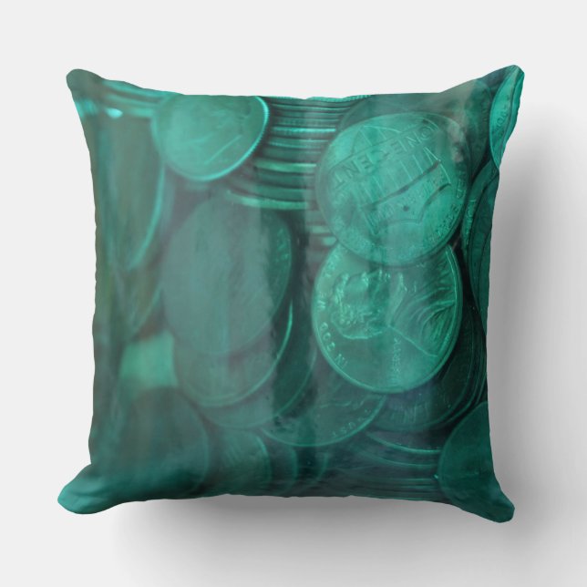 Pennies Throw Pillow (Front)