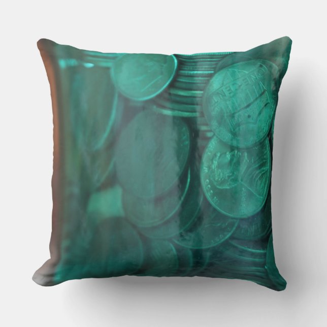 Pennies Throw Pillow (Front)