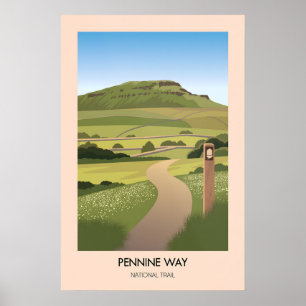 Pennine Way National Trail Modern Travel Poster
