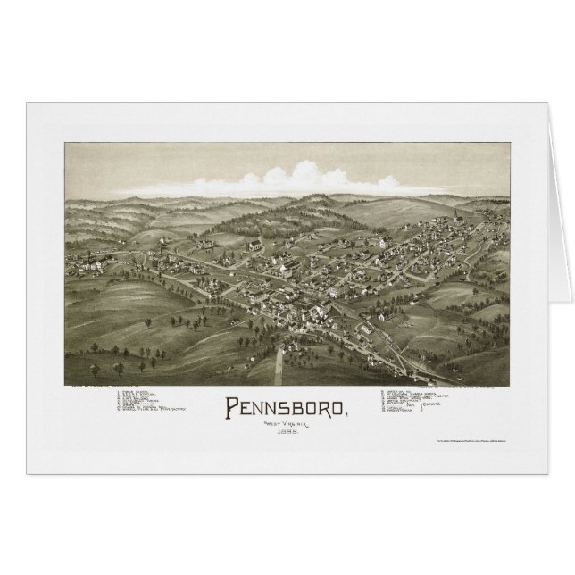 Pennsboro, carte panoramique de WV - 1899 (Devant horizontal)