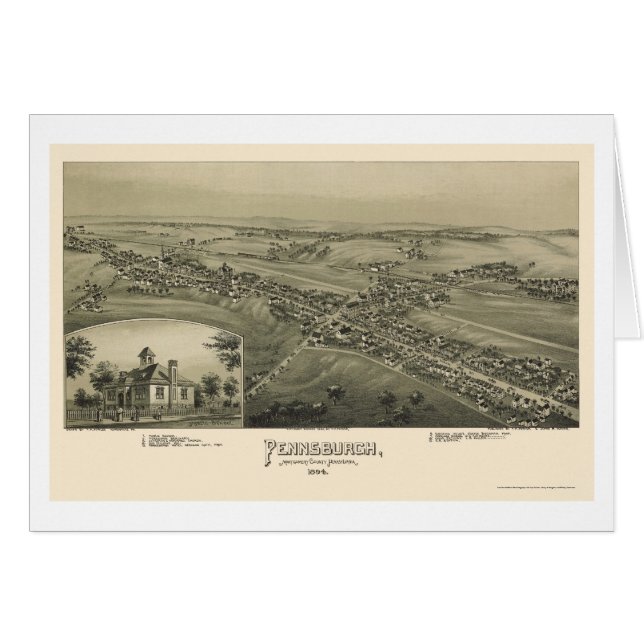 Pennsburgh, carte panoramique de PA - 1894 (Devant horizontal)