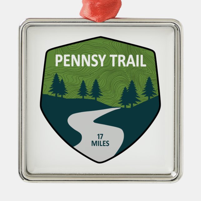 Pennsy Trail Indianapolis Metal Ornament (Front)