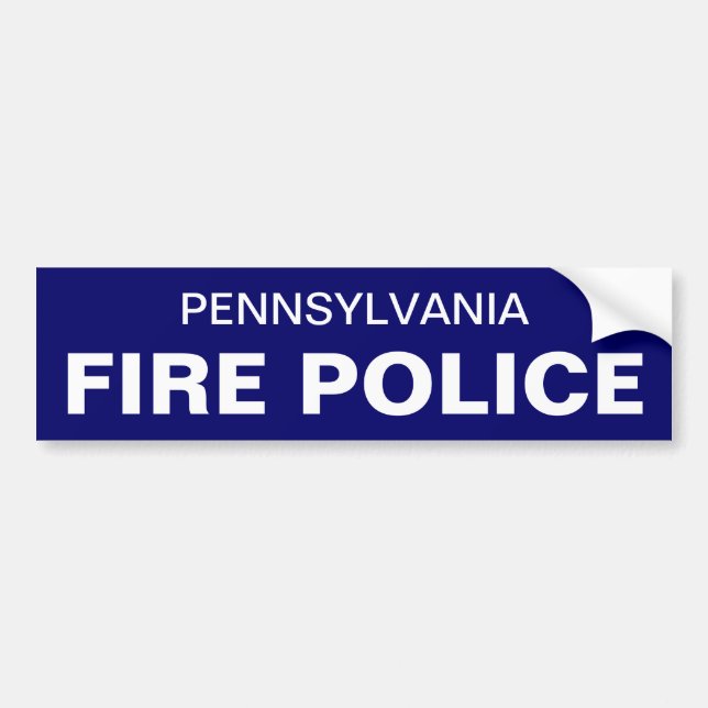 Pennsylvanai Fire Police Bumper Sticker (Front)