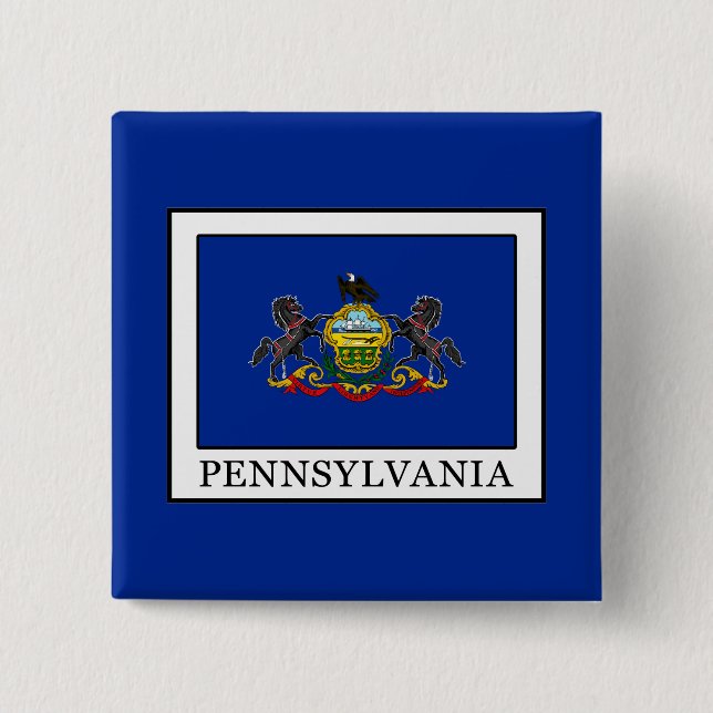 Pennsylvania 2 Inch Square Button (Front)