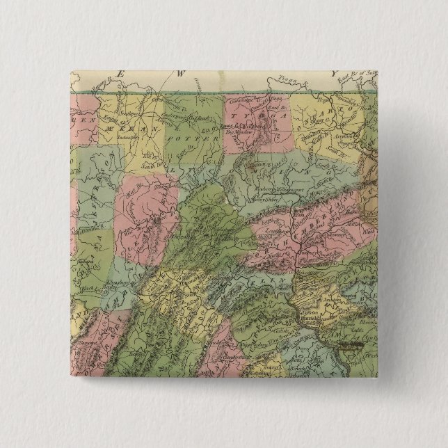 Pennsylvania 2 inch square button (Front)