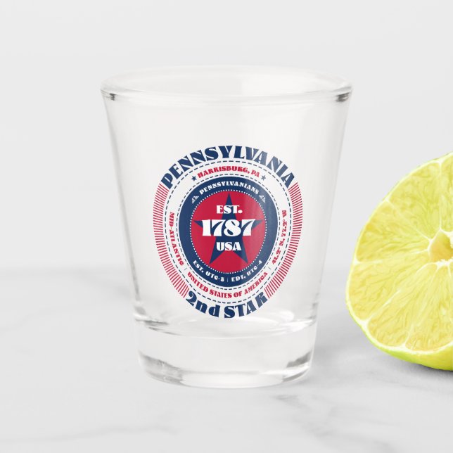 Pennsylvania 2nd Star Patriotic Shot glass (Front)