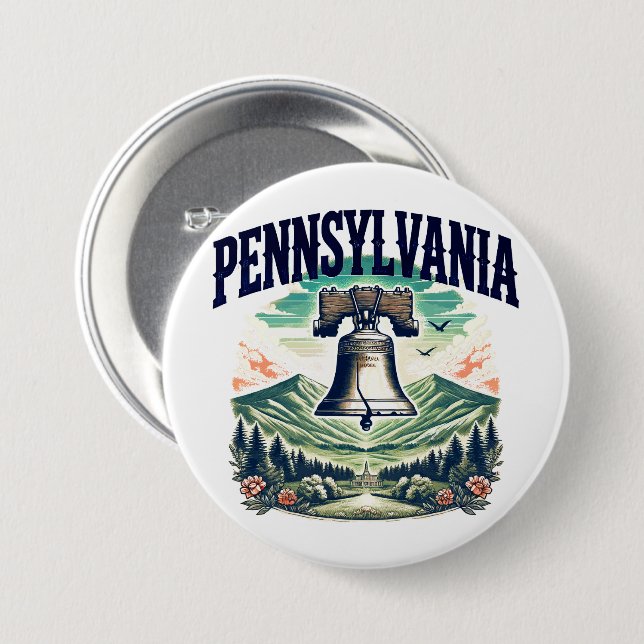Pennsylvania 3 Inch Round Button (Front & Back)