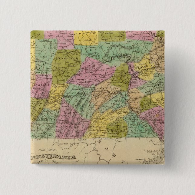 Pennsylvania 4 2 inch square button (Front)