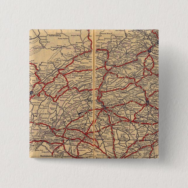 Pennsylvania 5 2 inch square button (Front)