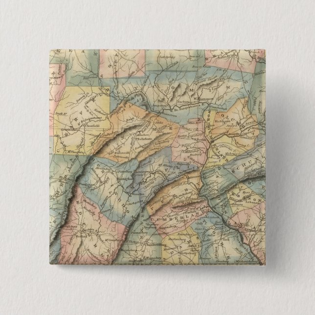 Pennsylvania 8 2 inch square button (Front)