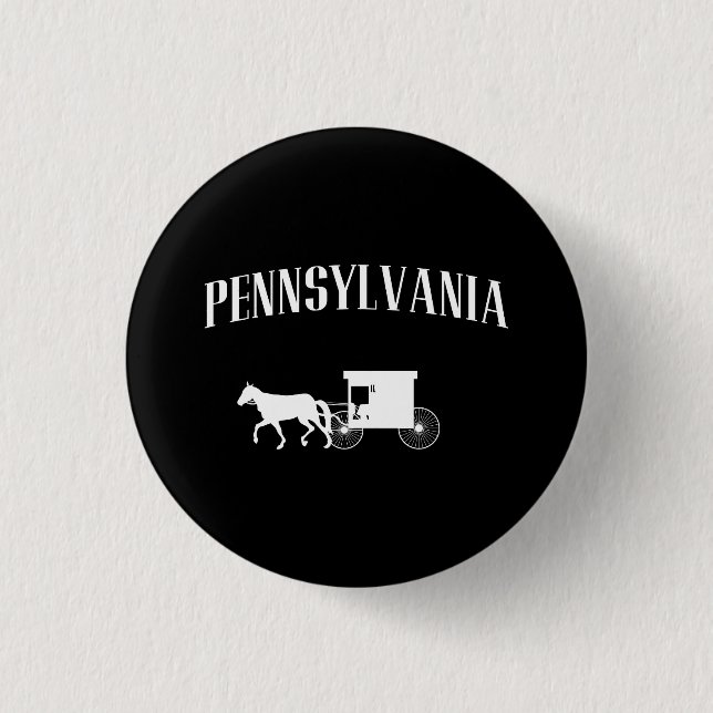 Pennsylvania Amish Carriage 1 Inch Round Button (Front)