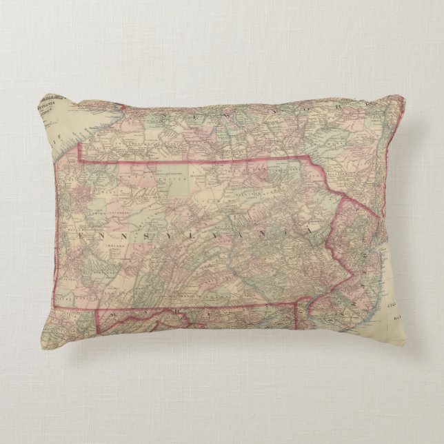 Pennsylvania and New Jersey Decorative Pillow (Front)