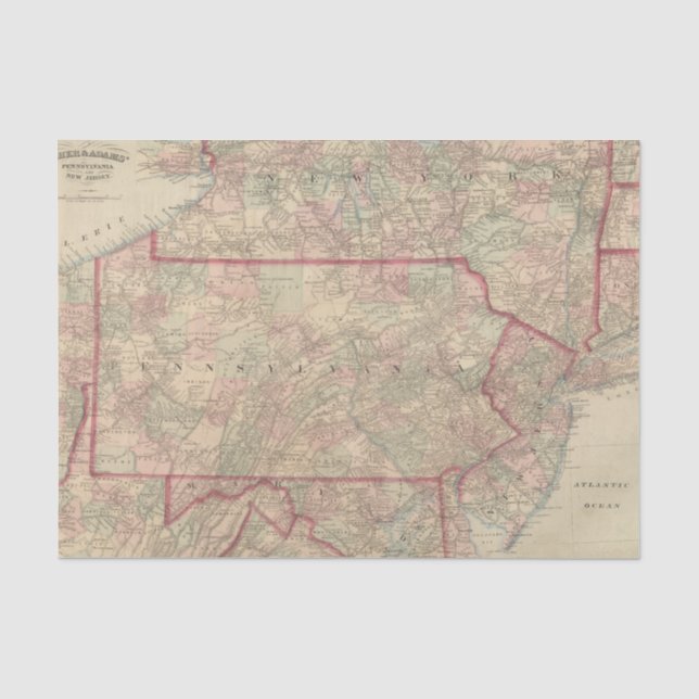 Pennsylvania and New Jersey Tissue Paper (Front)