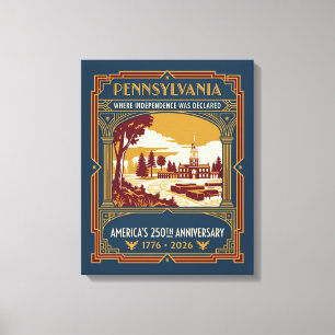 Pennsylvania Art Deco America 250th Anniversary Canvas Print