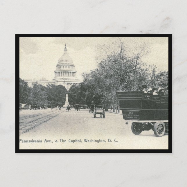 Pennsylvania Ave., Washington DC 1906 Vintage Postcard (Front)