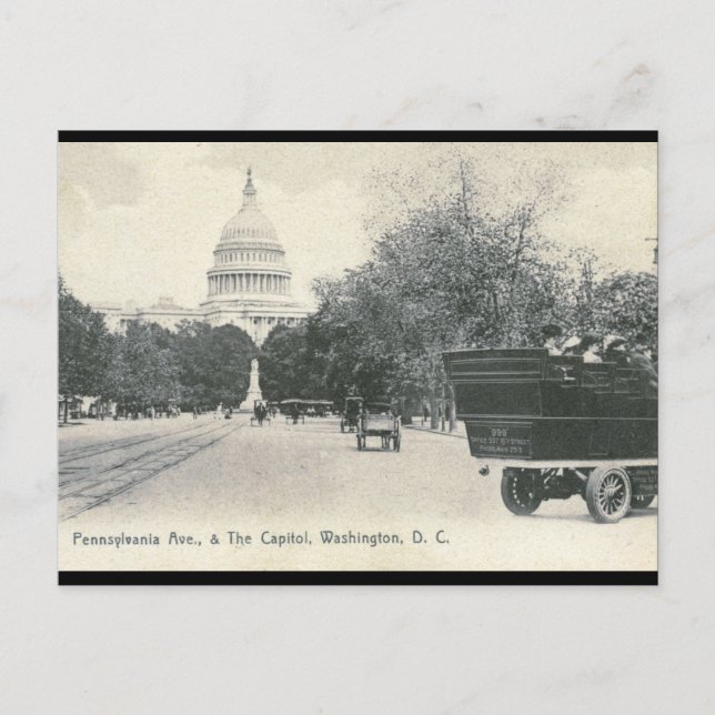 Pennsylvania Ave., Washington DC 1906 Vintage Postcard (Front)