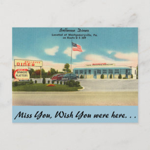 Pennsylvania, Bellevue Diner, Montgomeryville Postcard