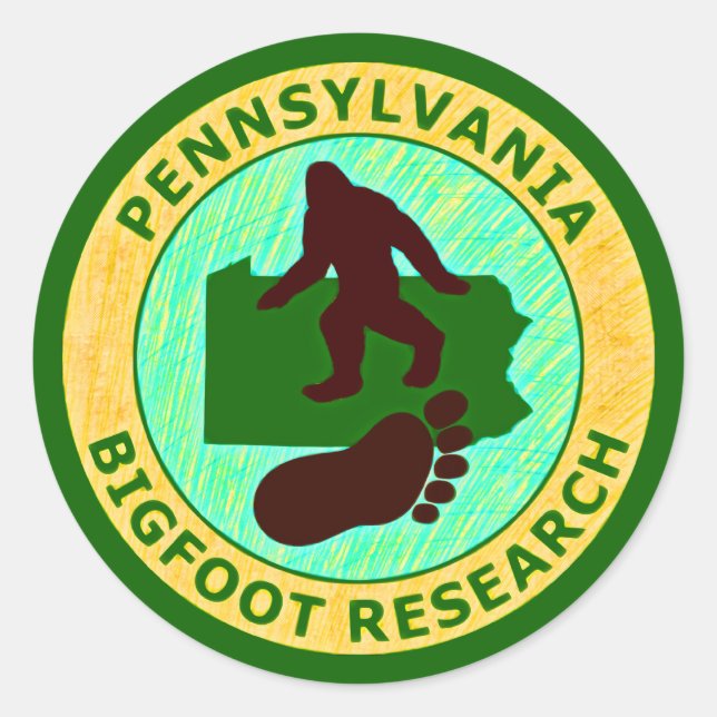 Pennsylvania Bigfoot Research Classic Round Sticker (Front)