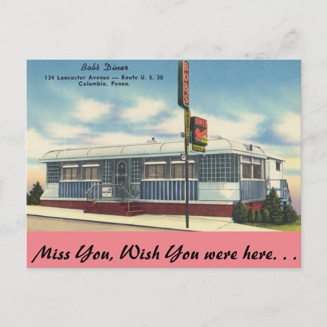 Pennsylvania, Bob's Diner, Columbia Postcard (Front)