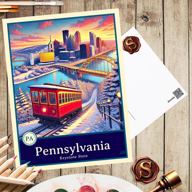 Pennsylvania | Carte postale ombragée style Anime (Créateur téléchargé)
