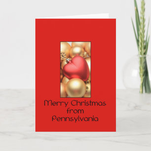 Pennsylvania  Christmas Card, state specific Holiday Card