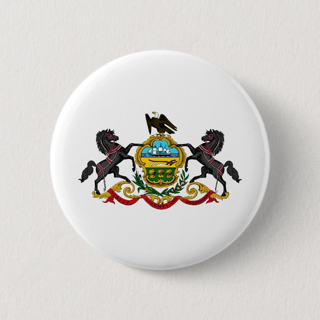 Pennsylvania coat of arms 2 inch round button (Front)