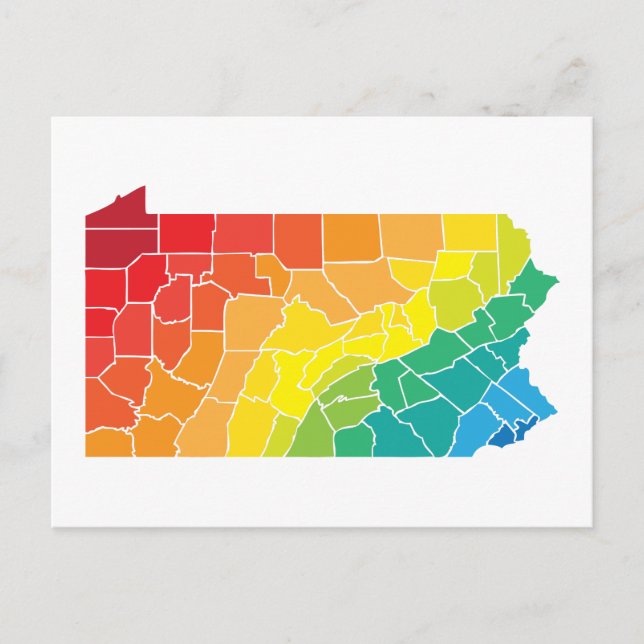 pennsylvania colour counties postcard (Front)