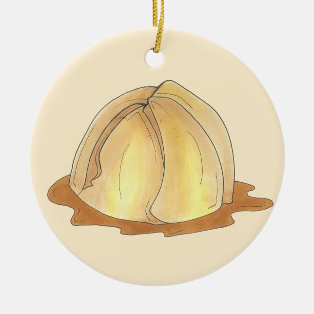 Pennsylvania Dutch Amish Food Apple Dumplings Ceramic Ornament (Front)