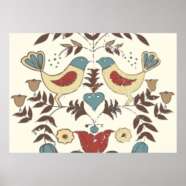 Pennsylvania Dutch Amish Hex Sign Bird Americana (Front)