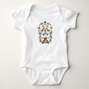 Pennsylvania Dutch Amish Hex Sign Bird Americana Baby Bodysuit