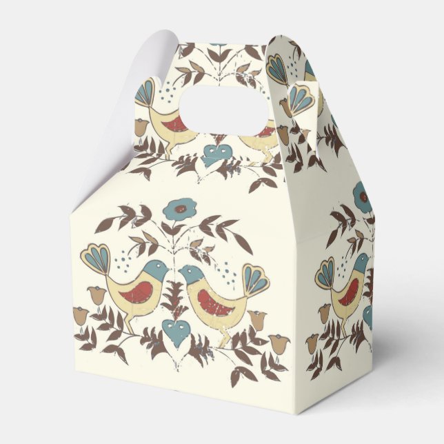 Pennsylvania Dutch Amish Hex Sign Bird Americana Favor Box (Front Side)