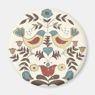 Pennsylvania Dutch Amish Hex Sign Bird Americana Magnet