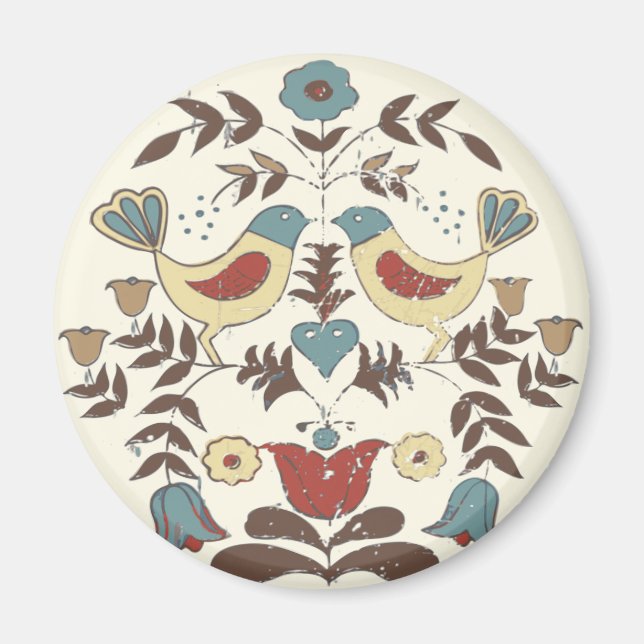 Pennsylvania Dutch Amish Hex Sign Bird Americana Magnet (Front)