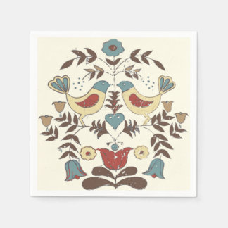 Pennsylvania Dutch Amish Hex Sign Bird Americana Napkin