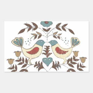 Pennsylvania Dutch Amish Hex Sign Bird Americana Sticker