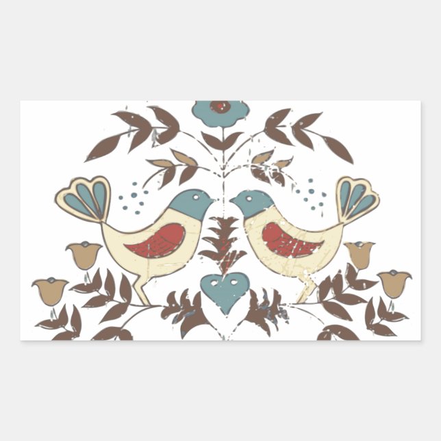 Pennsylvania Dutch Amish Hex Sign Bird Americana Sticker (Front)