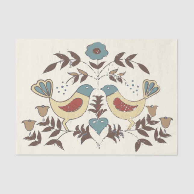 Pennsylvania Dutch Amish Hex Sign Bird Americana Tissue Paper (Front)