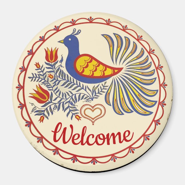 Pennsylvania Dutch Hex Sign , add text Magnet (Front)