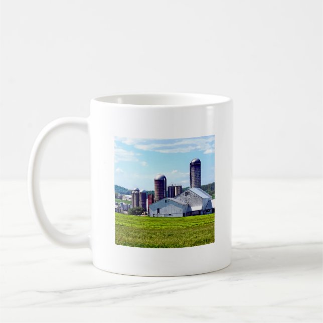 Pennsylvania Farm With Silos Coffee Mug (Left)