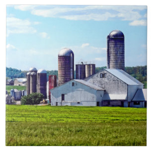 Pennsylvania Farm With Silos Tile