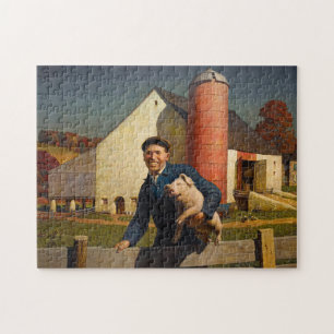 Pennsylvania Farmer, 1943 by Newell Convers Wyeth Jigsaw Puzzle